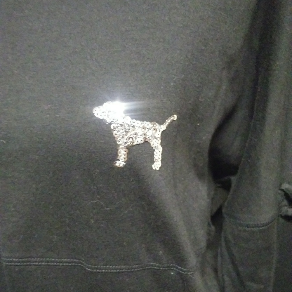 VS PINK | Jersey Style Bling L/S Comfy Tee Black - Picture 3 of 6